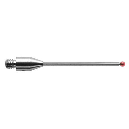 [A-5003-0051] M3 Ø1.5 mm bola de rubi, haste de carboneto de tungsténio, L 30 mm, EWL 22.5 mm