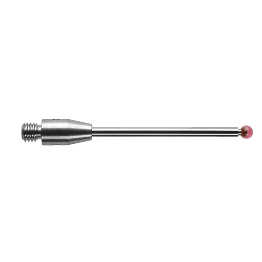 [A-5003-0052] M3 Ø2 mm bola de rubi, haste de carboneto de tungsténio, L 30 mm, EWL 22.8 mm