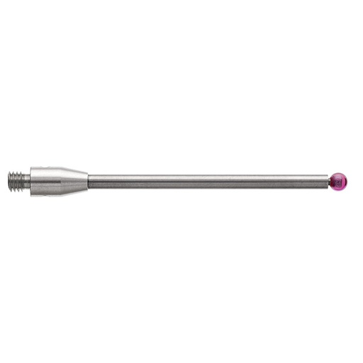[A-5003-0056] M3 Ø2.5 mm bola de rubi, haste de carboneto de tungsténio, L 40.2 mm, EWL 32.7 mm