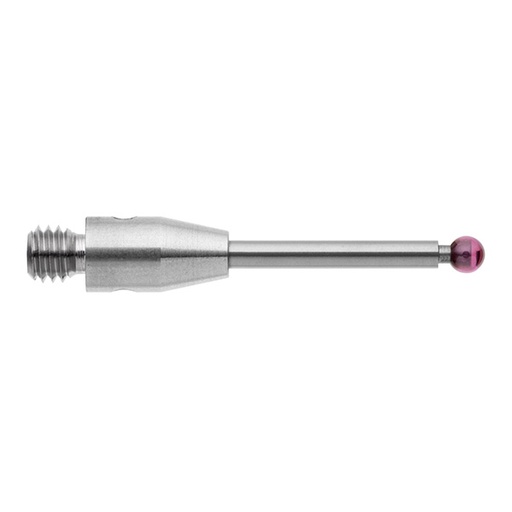[A-5003-3676] M3 Ø2 mm bola de rubi, haste de carboneto de tungsténio, L 20 mm, EWL 12.5 mm