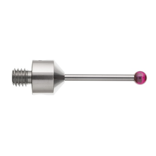 [A-5003-5219] M5 Ø4 mm bola de rubi, haste de carboneto de tungsténio, L 30 mm, EWL 21 mm