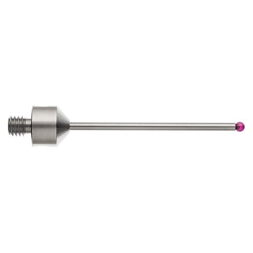[A-5003-5232] M5 Ø2.5 mm bola de rubi, haste de carboneto de tungsténio, L 50 mm, EWL 41 mm