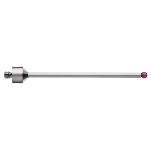 [A-5003-5249] M5 Ø5 mm bola de rubi, haste de carboneto de tungsténio, L 75 mm, EWL 66 mm