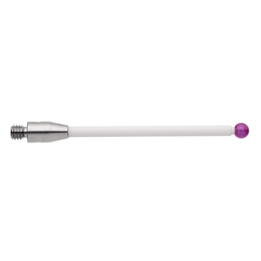 [A-5004-6040] M3 Ø3 mm ruby ball, ceramic stem, L 40 mm, EWL 32.5 mm