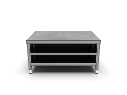[R-TMS-18001200-30-8] M8 placa metrology fixação table, estrutura 1200 x 1800 mm, com prateleiras
