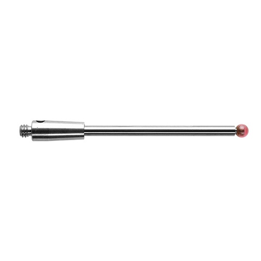 [A-5003-0036] M2 Ø2 mm bola de rubi, haste de carboneto de tungsténio, L 30 mm, EWL 22.8 mm