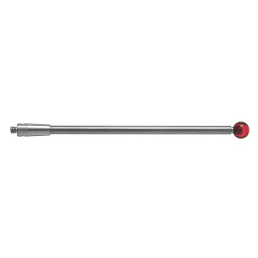 [A-5003-0045] M2 Ø4 mm bola de rubi, haste de carboneto de tungsténio, L 50 mm, EWL 50 mm