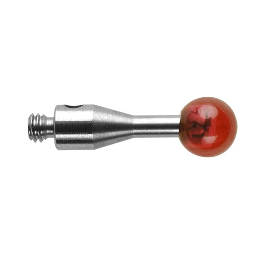 [A-5000-4154] M2 Ø4 mm bola de rubi, haste de aço inoxidável, L 10 mm, EWL 10 mm