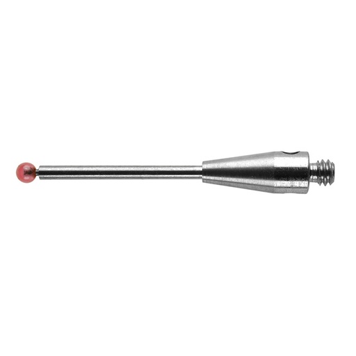 [A-5003-0034] M2 Ø1.5 mm bola de rubi, haste de carboneto de tungsténio, L 20 mm, EWL 12.5 mm