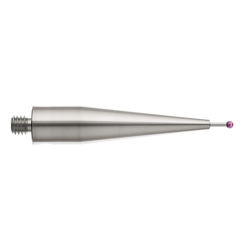 [A-5003-5228] M5 Ø1 mm bola de rubi, haste de carboneto de tungsténio, L 50 mm, EWL 5 mm